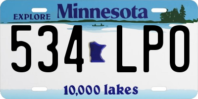 MN license plate 534LPO