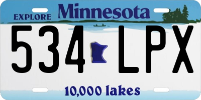 MN license plate 534LPX