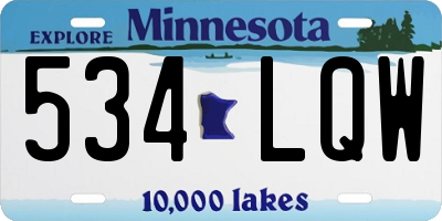 MN license plate 534LQW
