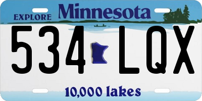 MN license plate 534LQX
