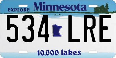 MN license plate 534LRE