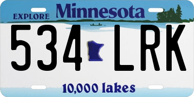 MN license plate 534LRK