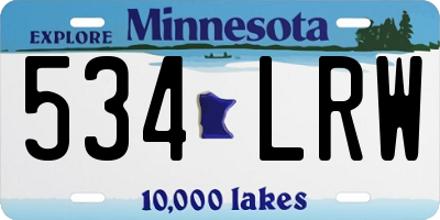 MN license plate 534LRW