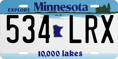 MN license plate 534LRX