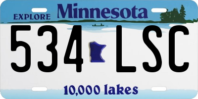 MN license plate 534LSC
