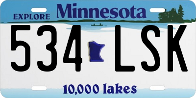 MN license plate 534LSK