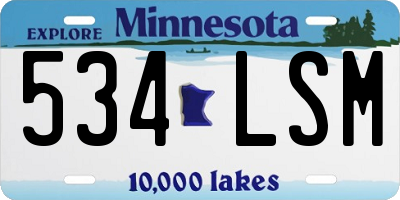 MN license plate 534LSM