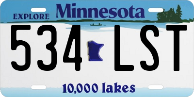MN license plate 534LST