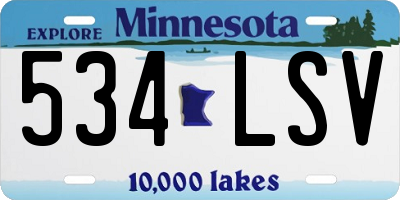 MN license plate 534LSV