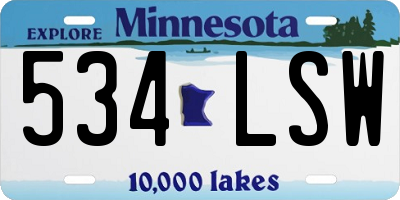 MN license plate 534LSW