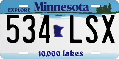 MN license plate 534LSX