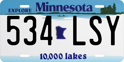 MN license plate 534LSY