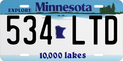 MN license plate 534LTD