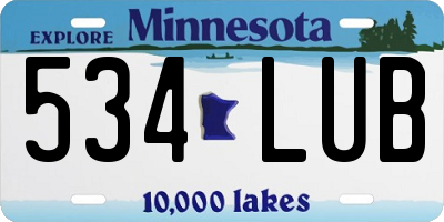 MN license plate 534LUB