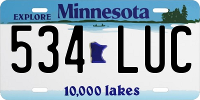 MN license plate 534LUC
