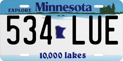 MN license plate 534LUE