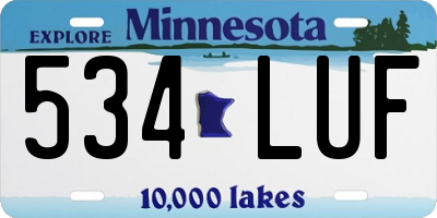 MN license plate 534LUF