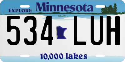MN license plate 534LUH