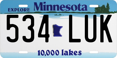 MN license plate 534LUK