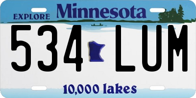 MN license plate 534LUM