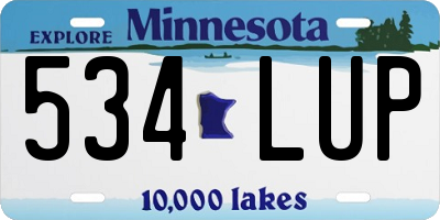 MN license plate 534LUP