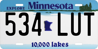 MN license plate 534LUT