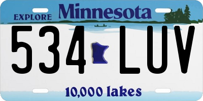 MN license plate 534LUV