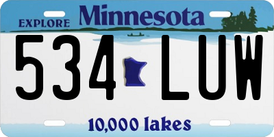 MN license plate 534LUW