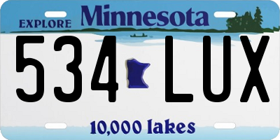 MN license plate 534LUX