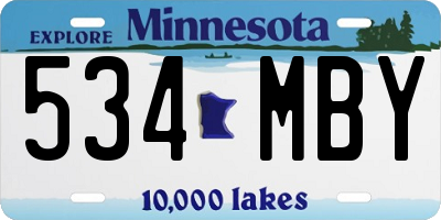 MN license plate 534MBY