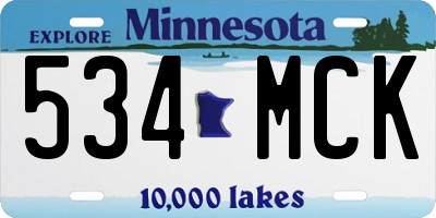 MN license plate 534MCK