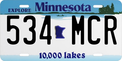 MN license plate 534MCR