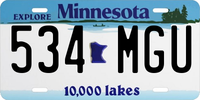 MN license plate 534MGU