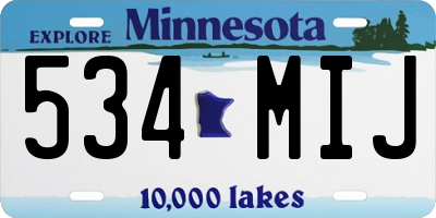 MN license plate 534MIJ