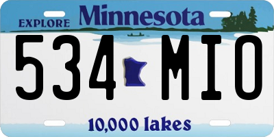 MN license plate 534MIO