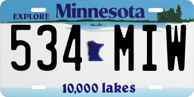 MN license plate 534MIW