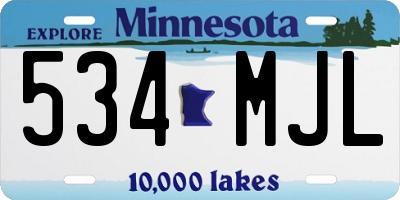 MN license plate 534MJL