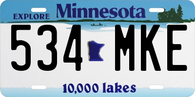 MN license plate 534MKE