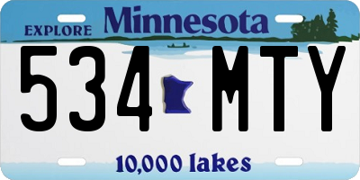 MN license plate 534MTY