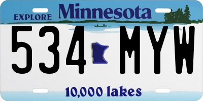 MN license plate 534MYW