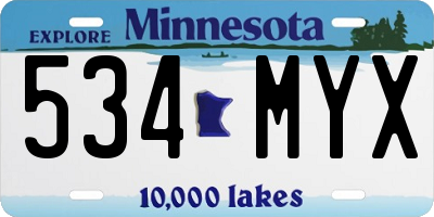 MN license plate 534MYX