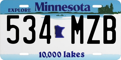 MN license plate 534MZB