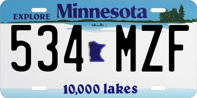 MN license plate 534MZF