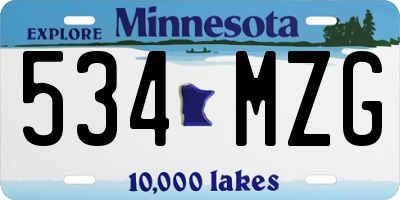 MN license plate 534MZG