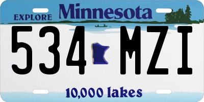 MN license plate 534MZI