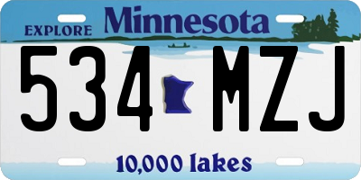 MN license plate 534MZJ