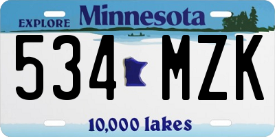 MN license plate 534MZK