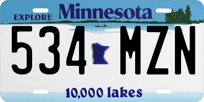 MN license plate 534MZN