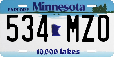 MN license plate 534MZO