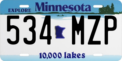MN license plate 534MZP